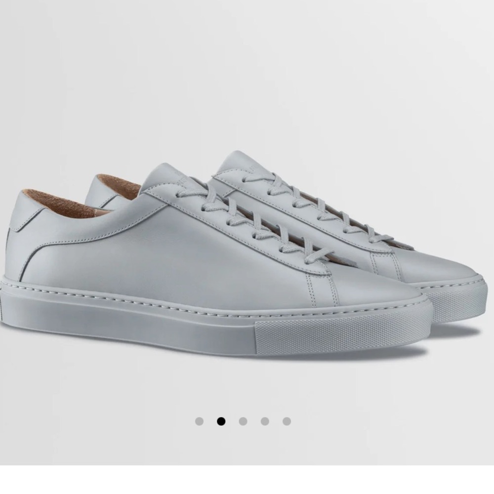 KOIO men’s capri leather sneaker in pebble grey size 8